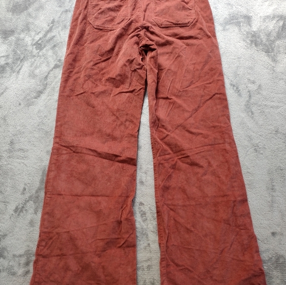 FAHERTY Stretch Corduroy Pants 27 Wide Leg Henna Rust Patch Pocket High Rise - Picture 3 of 11